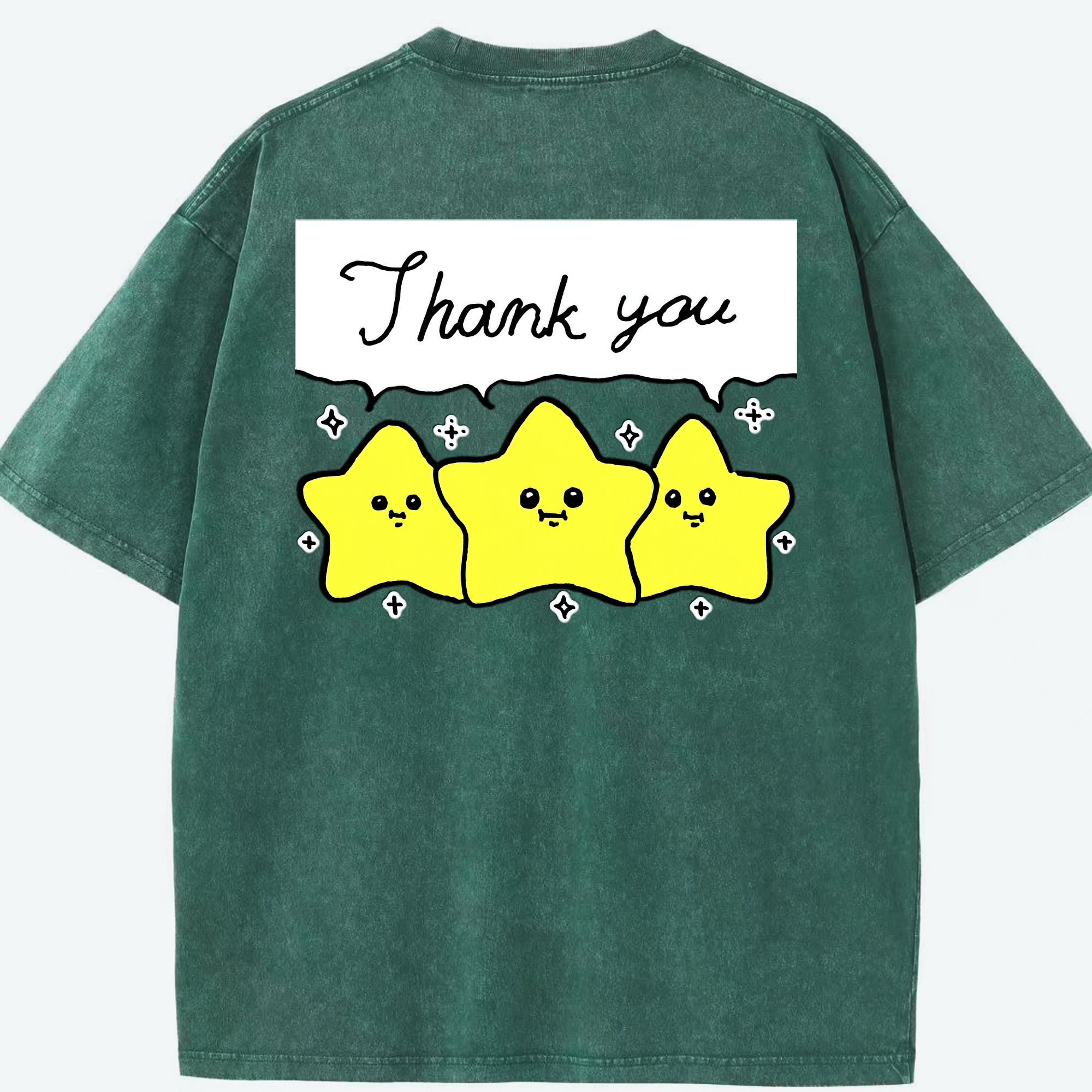 （画像用） ちいかわ 流れ星 Chii-kawa Shooting star 綿100% ヴィンテージ風 半袖Tシャツ（背面プリント）